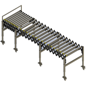 Descarga flexível de transportador de rolo expansível telescópico