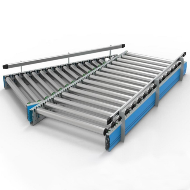 Sistema transportador de rolos de eixo linear para expresso em armazém